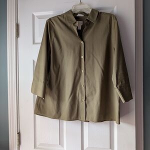 Chico's Olive Button-Up Shirt